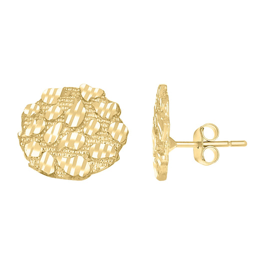 10Kt Gold Nugget Earring