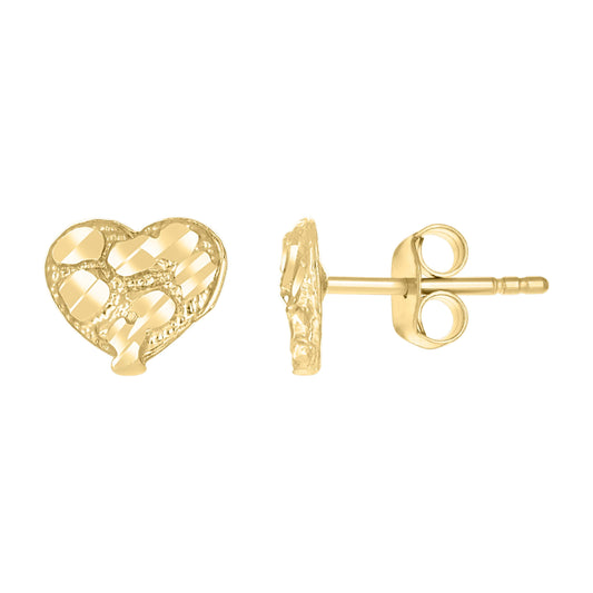 10Kt Gold Nugget Earring