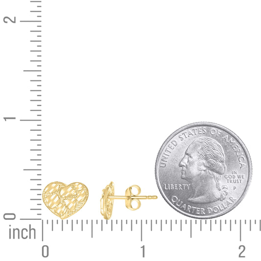 10Kt Gold Nugget Earring