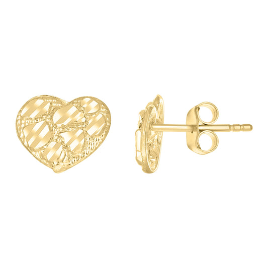 10Kt Gold Nugget Earring