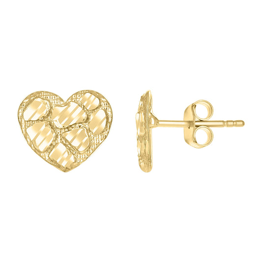 10Kt Gold Nugget Earring