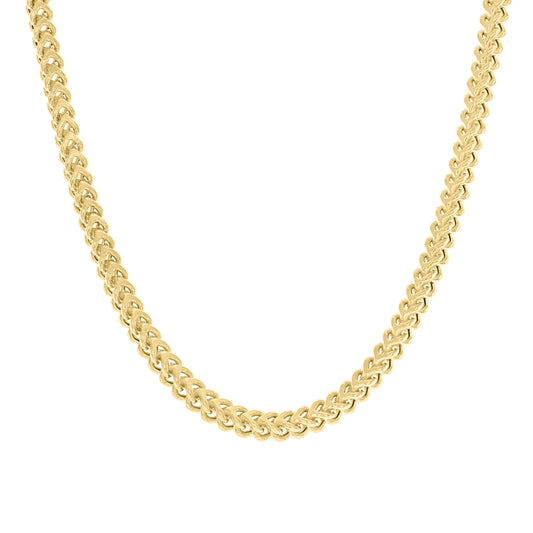 925 Silver Hollow Franco Chain Yellow 4.5mm