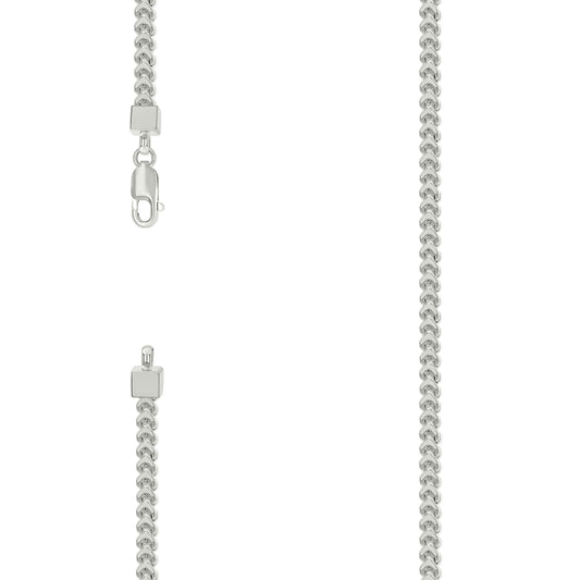 925 Silver Hollow Franco Chain Silver 2.5mm