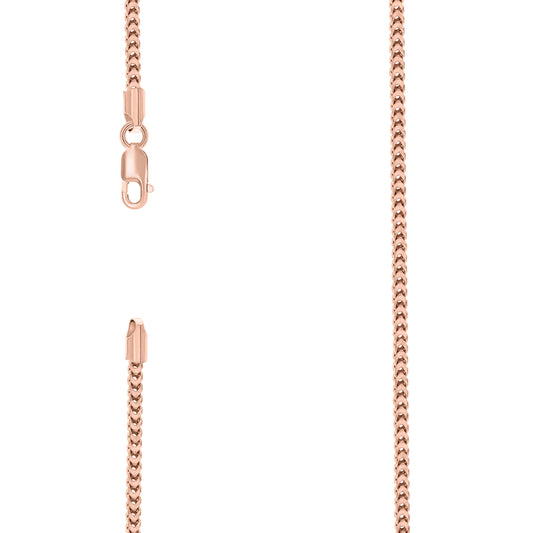 925 Silver Hollow Franco Chain Rose 2.5mm