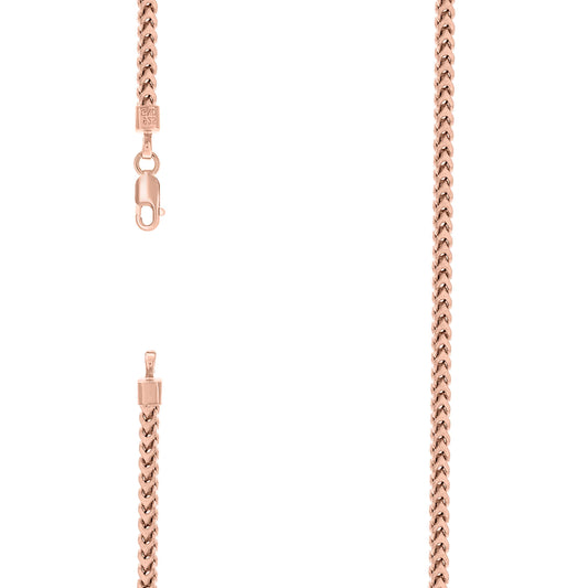 925 Silver Hollow Franco Chain Rose 2.7mm