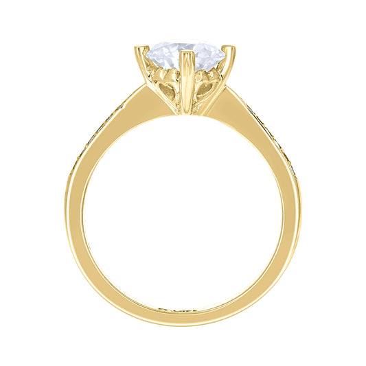 14Kt Gold Moissanite Ring S7