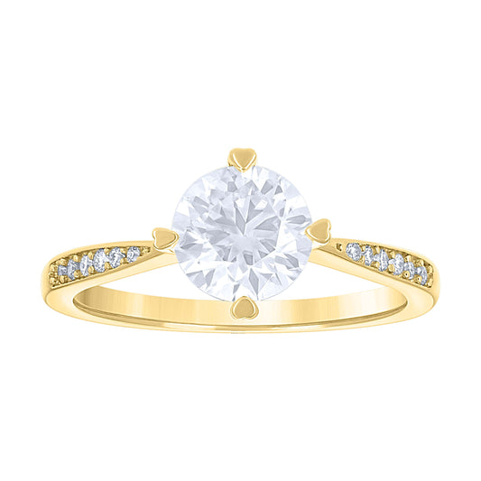 14Kt Gold Moissanite Ring S7