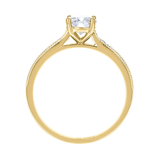 14Kt Gold Moissanite Ring S7