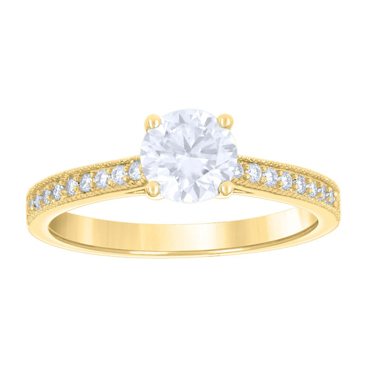 14Kt Gold Moissanite Ring S7