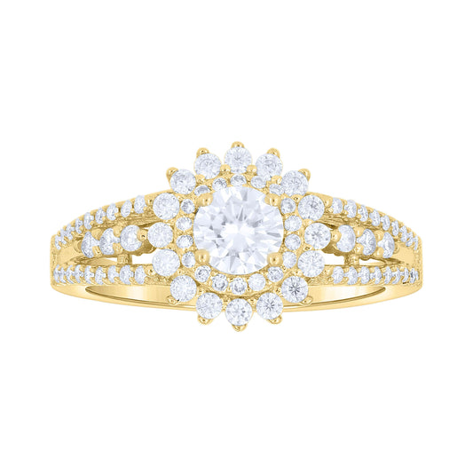 14Kt Gold Moissanite Ring S7