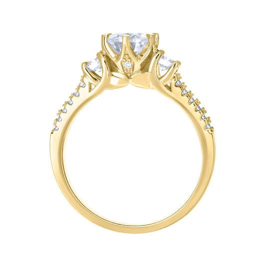 14Kt Gold Moissanite Ring S7