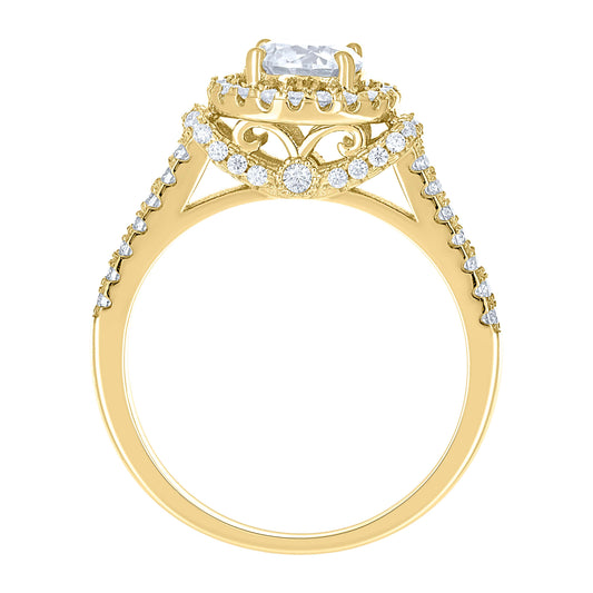 14Kt Gold Moissanite Ring S7