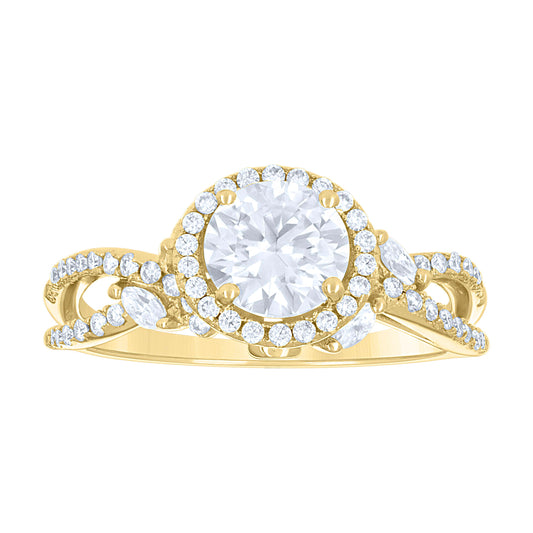 14Kt Gold Moissanite Ring S7