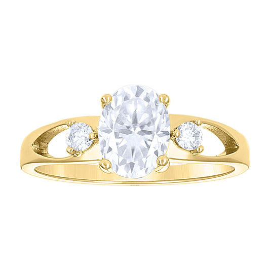 14Kt Gold Moissanite Ring S7