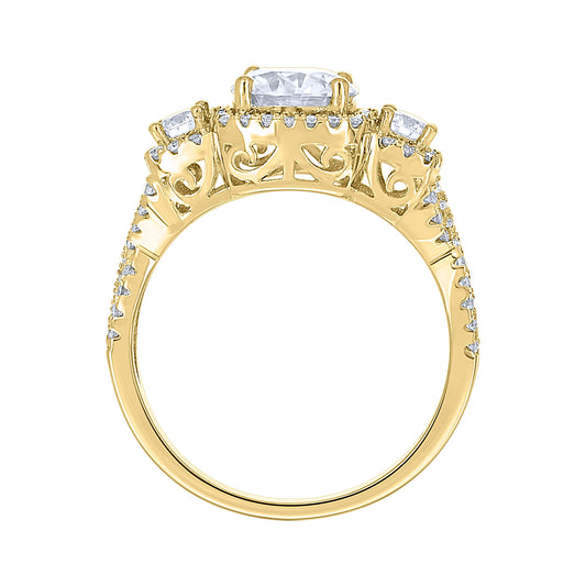 14Kt Gold Moissanite Ring S7