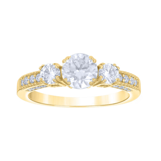14Kt Gold Moissanite Ring S7