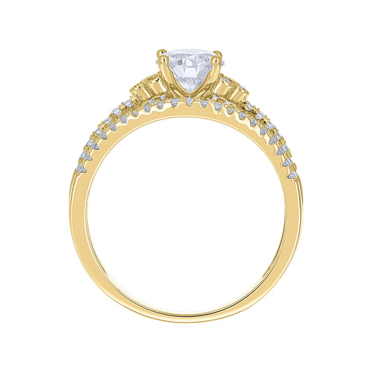 14Kt Gold Moissanite Ring S7
