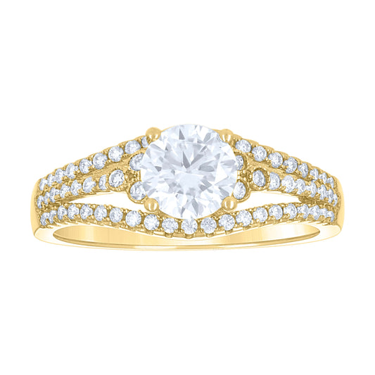 14Kt Gold Moissanite Ring S7