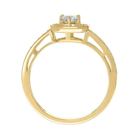 14Kt Gold Moissanite Ring S7