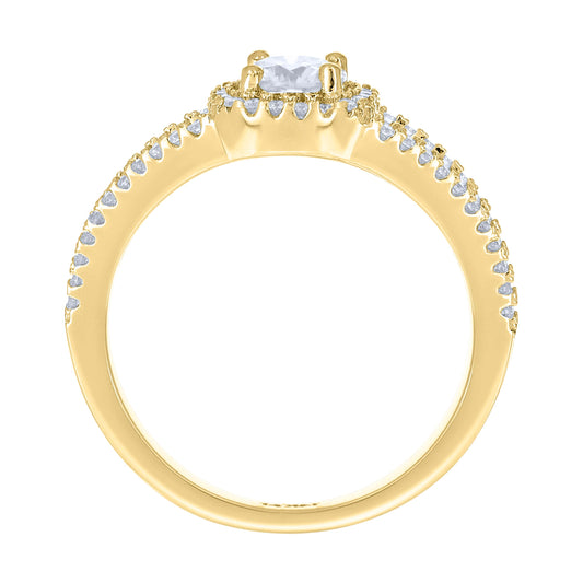 14Kt Gold Moissanite Ring S7