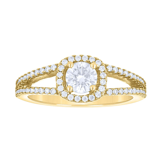 14Kt Gold Moissanite Ring S7