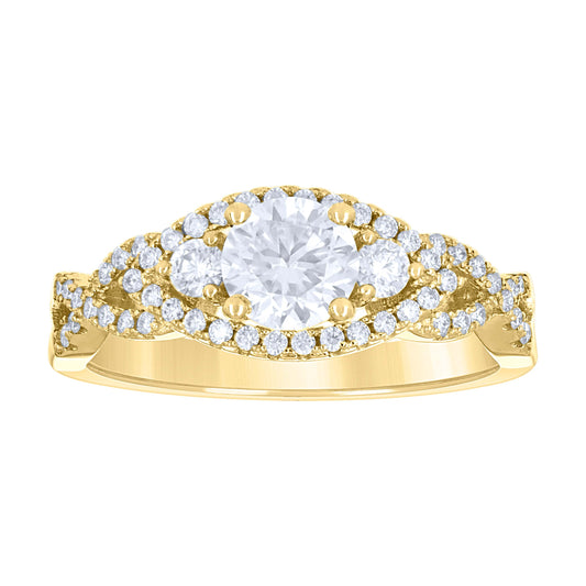 14Kt Gold Moissanite Ring S7