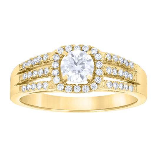14Kt Gold Moissanite Ring S7