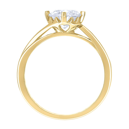 14Kt Gold Moissanite Ring S7