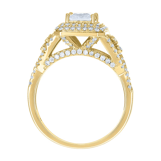 14Kt Gold Moissanite Ring S7