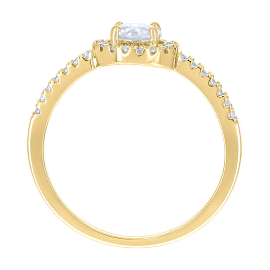 14Kt Gold Moissanite Ring S7