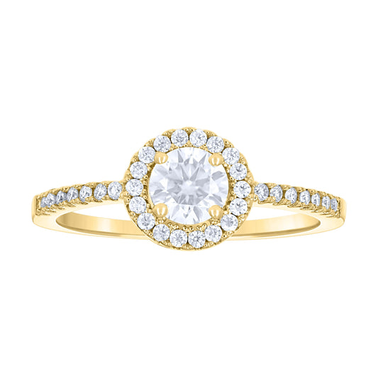 14Kt Gold Moissanite Ring S7