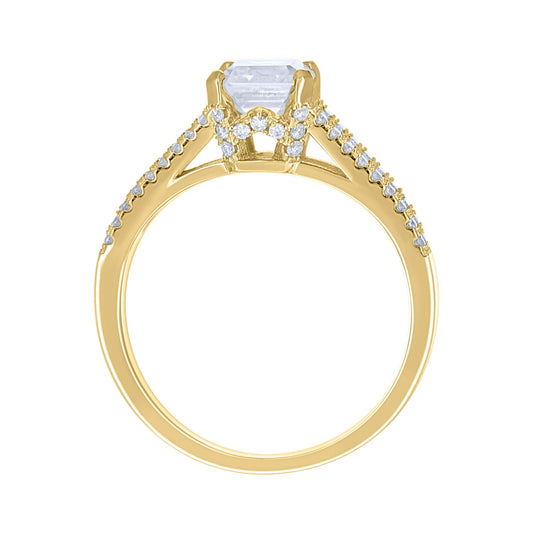 14Kt Gold Moissanite Ring S7