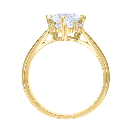 14Kt Gold Moissanite Ring S7
