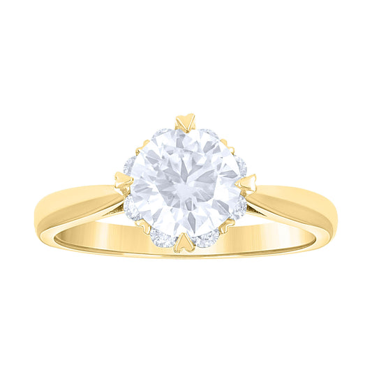 14Kt Gold Moissanite Ring S7