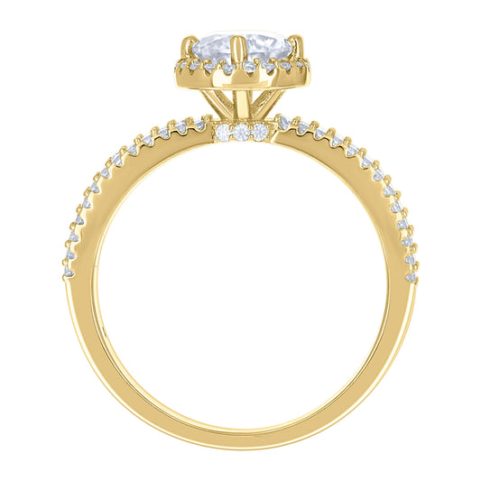 14Kt Gold Moissanite Ring S7