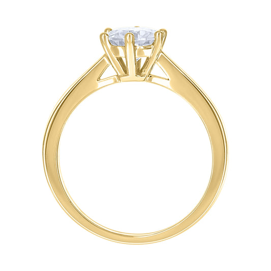 14Kt Gold Moissanite Ring S7