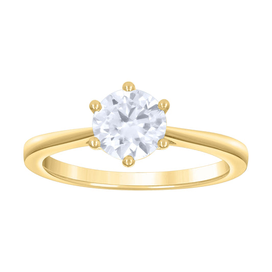 14Kt Gold Moissanite Ring S7