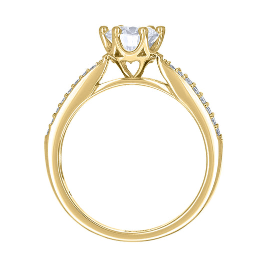 14Kt Gold Moissanite Ring S7
