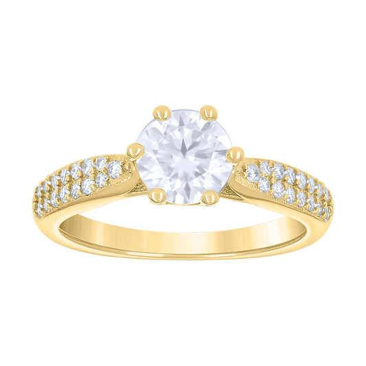 14Kt Gold Moissanite Ring S7