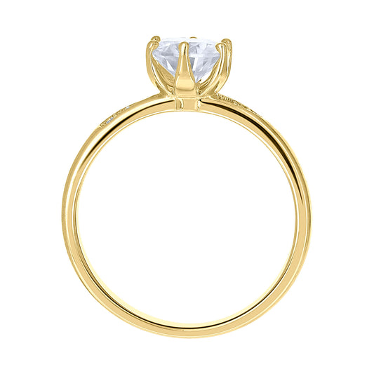 14Kt Gold Moissanite Ring S7