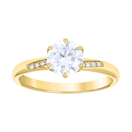 14Kt Gold Moissanite Ring S7