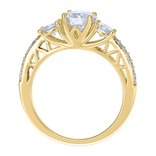14Kt Gold Moissanite Ring S7