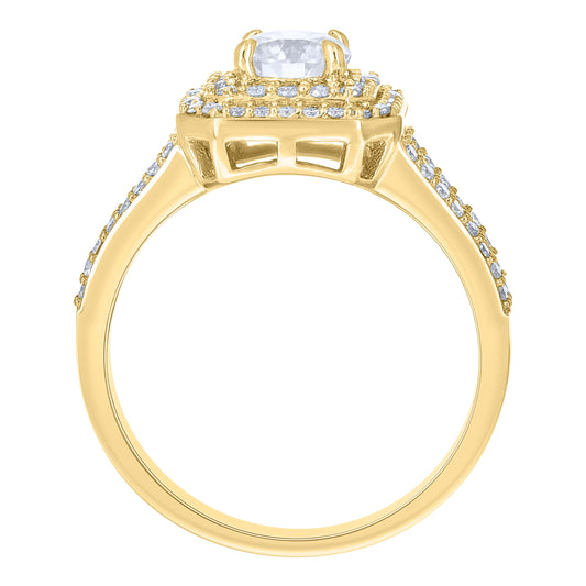 14Kt Gold Moissanite Ring S7
