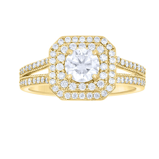 14Kt Gold Moissanite Ring S7