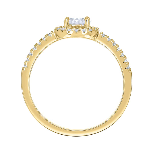 14Kt Gold Moissanite Ring S7