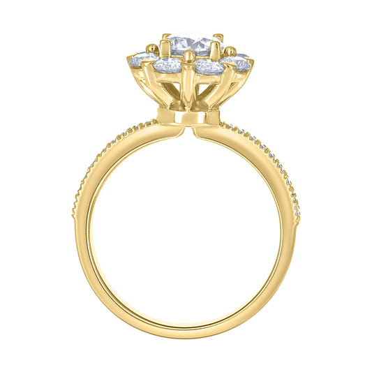 14Kt Gold Moissanite Ring S7