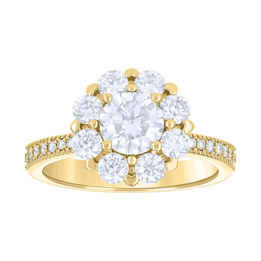 14Kt Gold Moissanite Ring S7