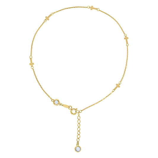 14Kt Gold Anklet 10" (9"+1")