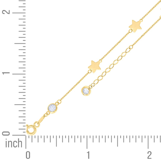 14Kt Gold Anklet 10" (9"+1")
