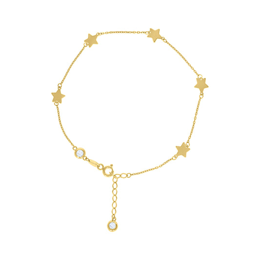 14Kt Gold Anklet 10" (9"+1")
